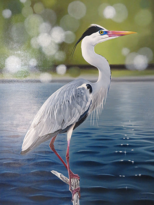 Lonely Heron (Original Oil)