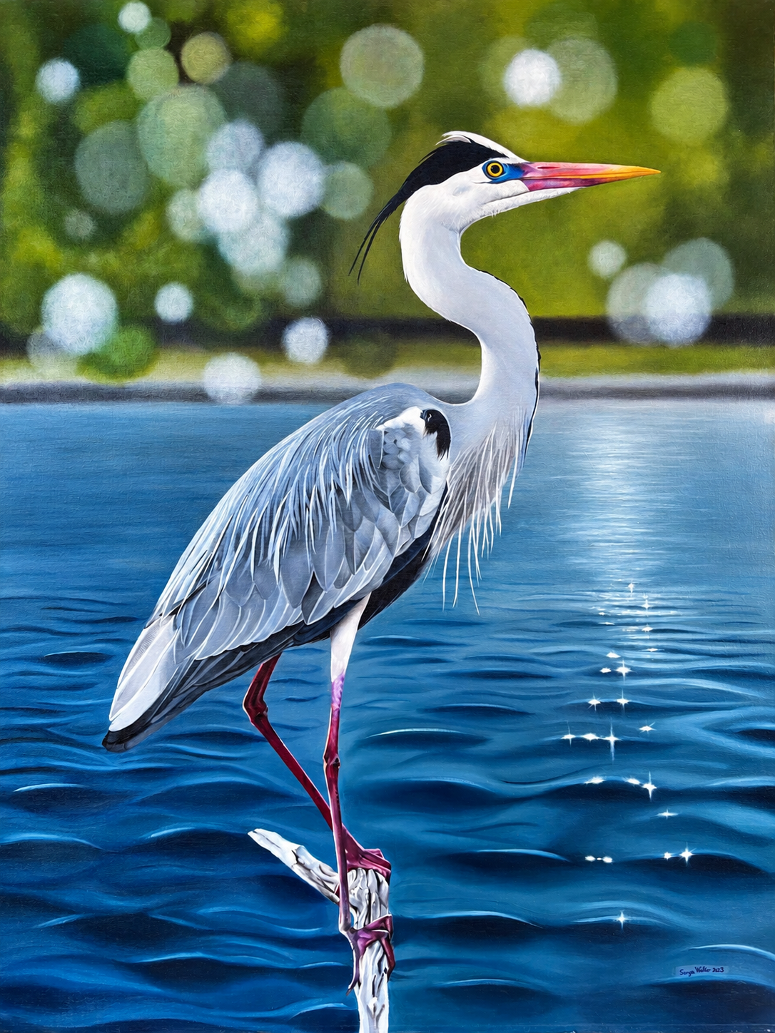 Lonely Heron (Original Oil)