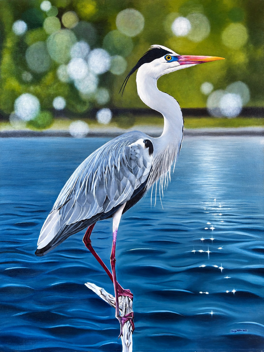 Lonely Heron (Original Oil)