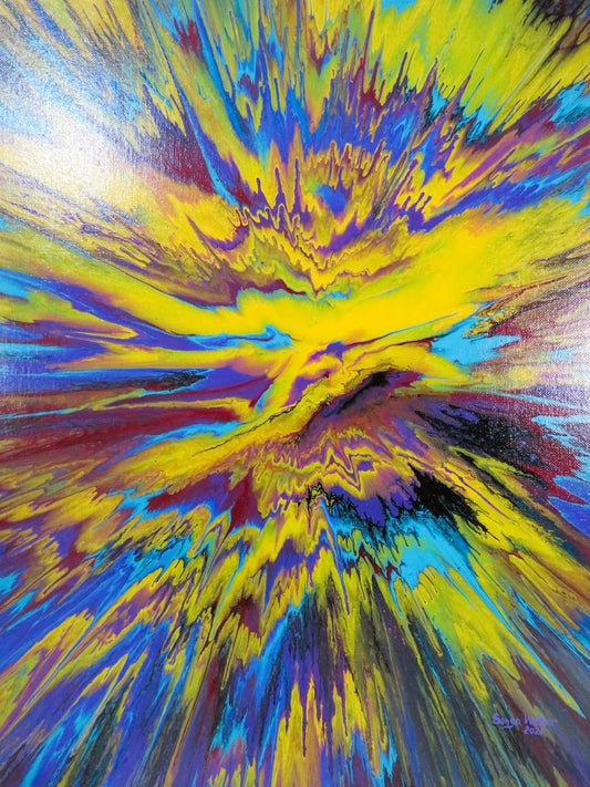 Colorful Galaxy Explosion (Original Acrylic)