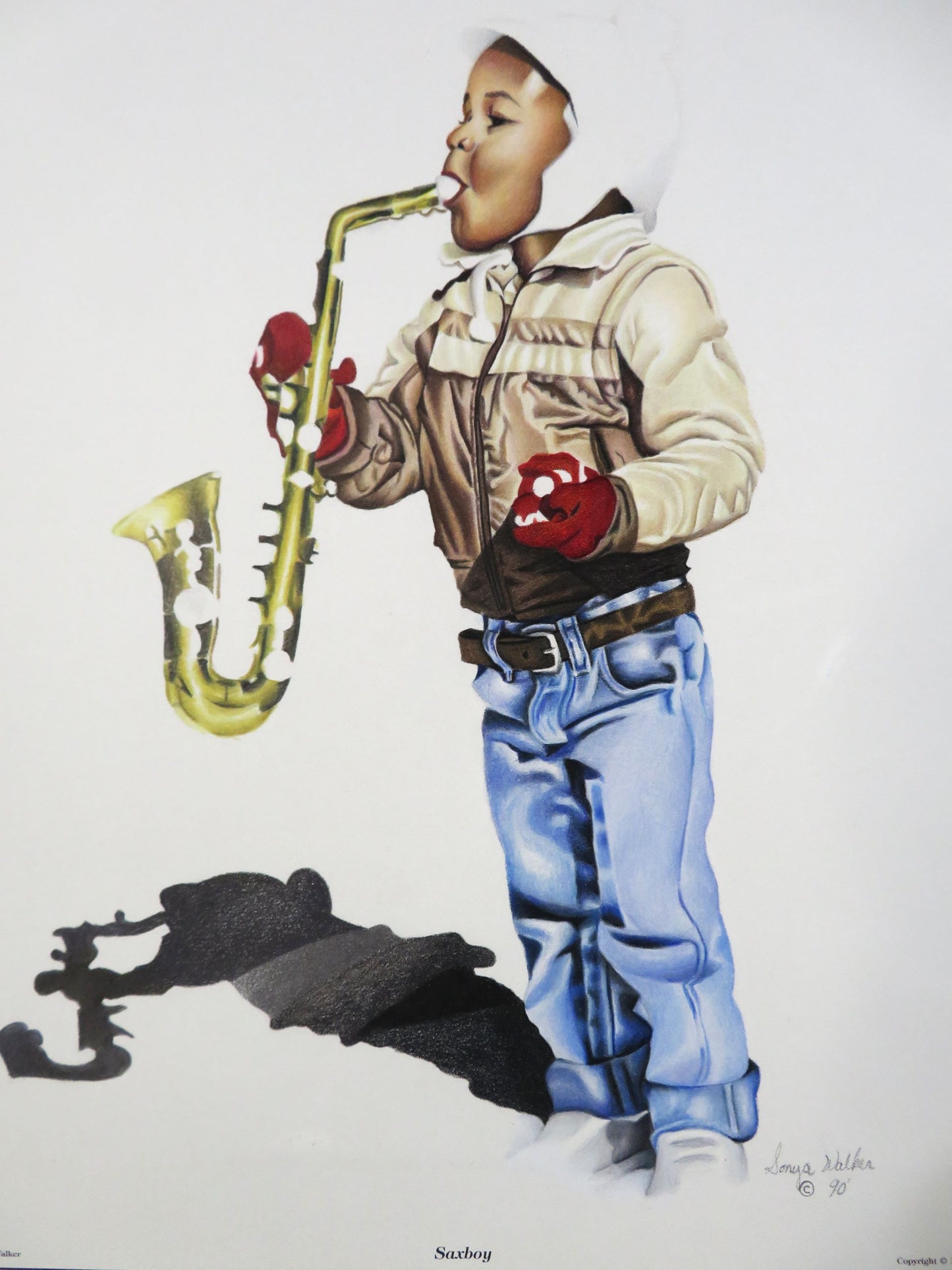 Sax Boy (Embellished Print)